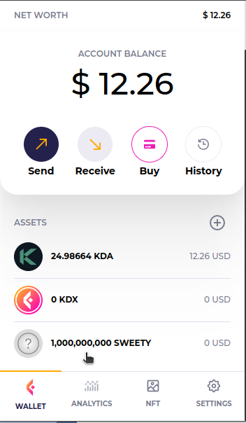 wallet with tokens