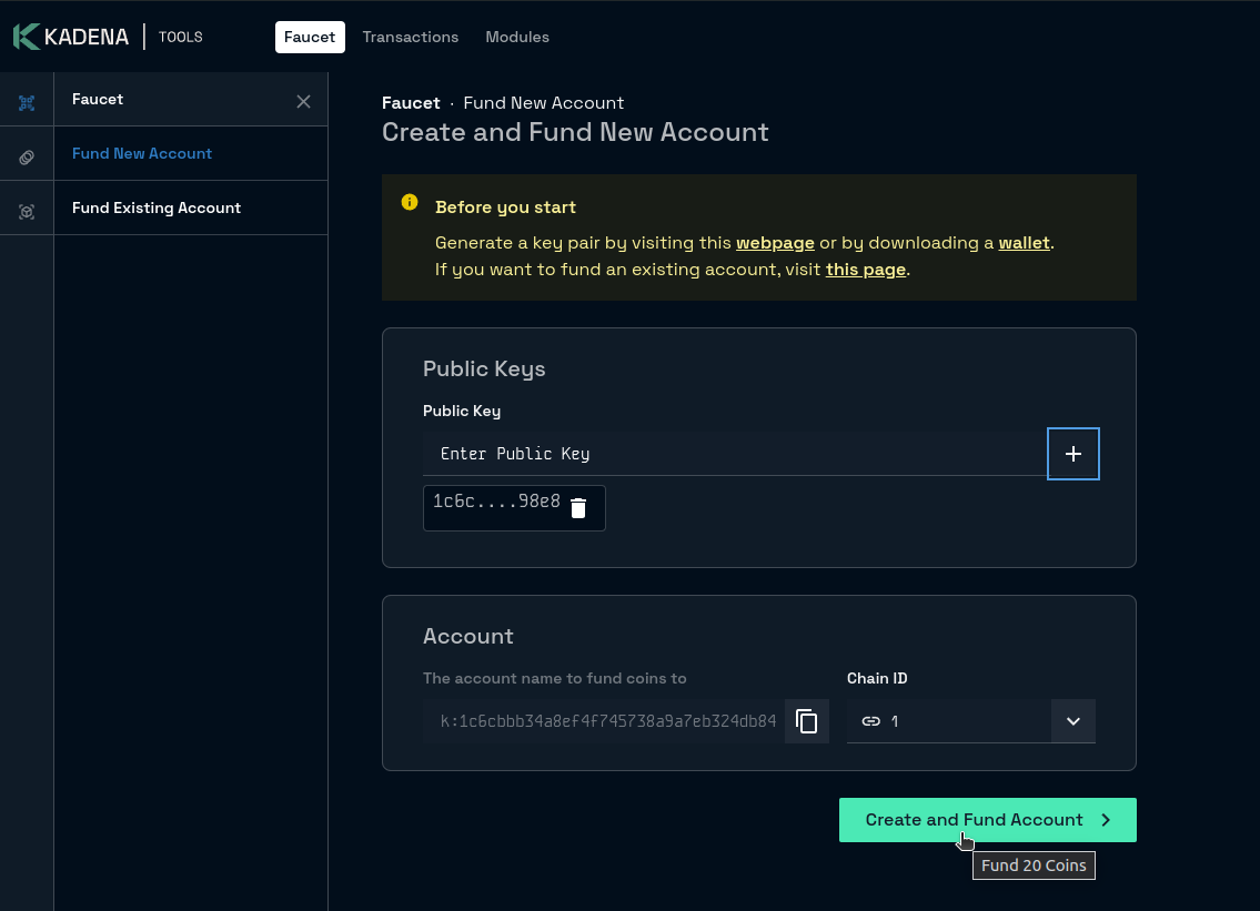 request test coin