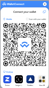 QR code for wallet connection